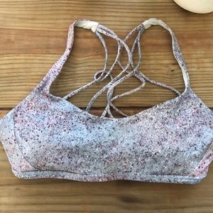 Lululemon strappy purple splatter bra